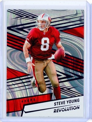 2025 Panini Revolution STEVE YOUNG 49ers Purple Swirl Parallel 8/49 Jersey 1/1