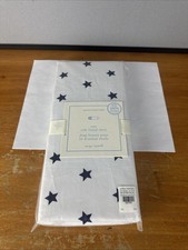 Pottery Barn Kids Fitted Crib Sheet Navy Blue Star Pattern 26" X 53" New Sealed