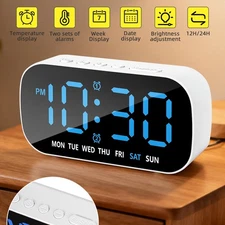 Reloj Despertador LED Digital Alarm Clock with Date Week Temperature Dual Alarm