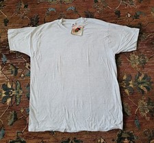 Vintage Fruit Of The Loom Light GRAY T Shirt Mens XXL 2XL Made In USA Blank NWT