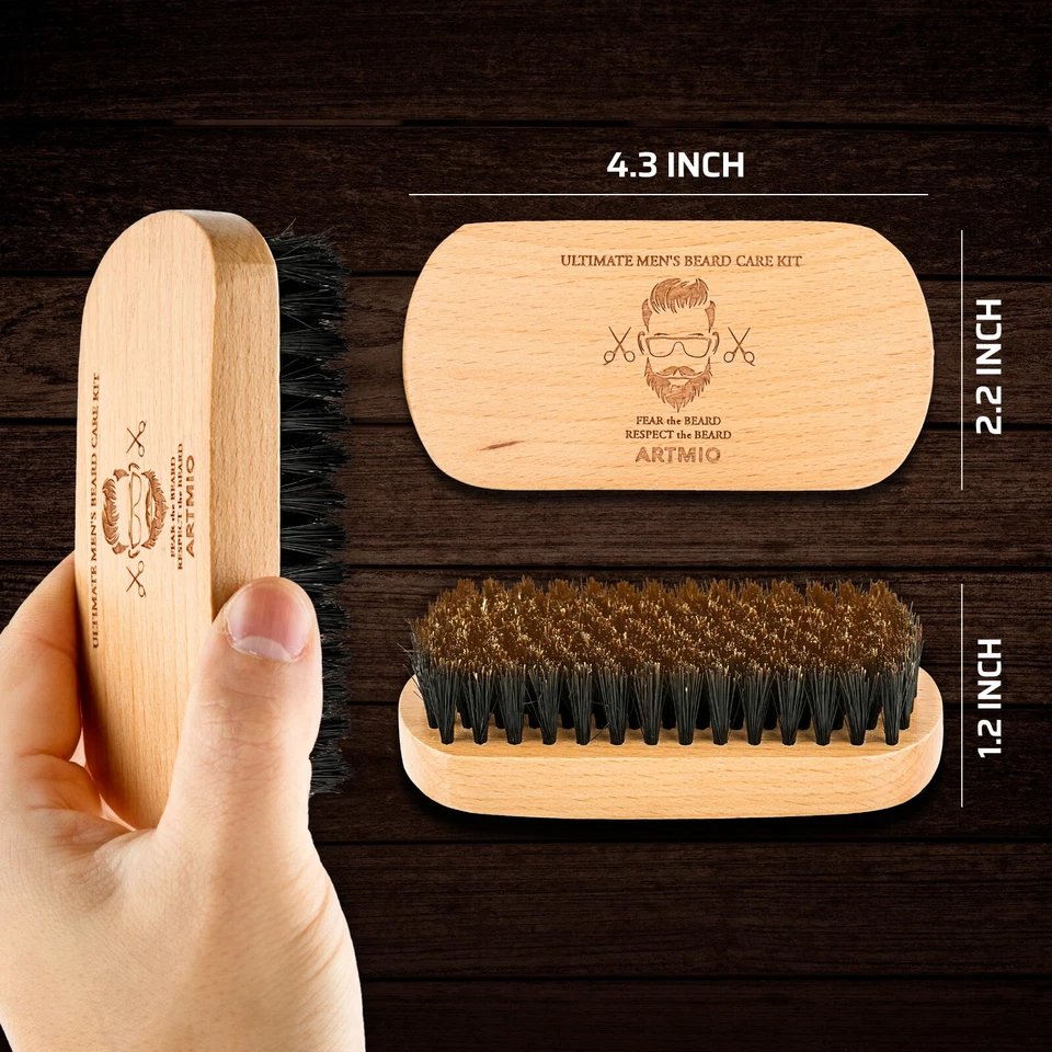 Beard Hair Brush, Comb and Scissors Set for Men's Beard Care Grooming - Image 3 of 4