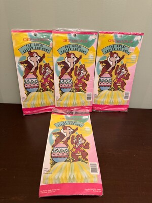 4 Vintage Eureka Easter Centerpiece Chip & Dale Chipmunks Disney Honeycomb NOS