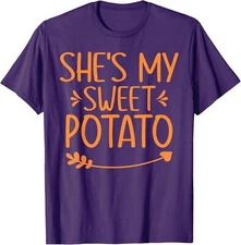 Sweet Potato Yes I Yam Thanksgiving Matching Couples Unisex T-Shirt