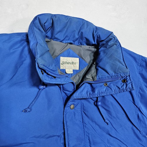 Vtg St Johns Bay Bomber Puffer Jacket Men Large 42 Down Feather Fill Snow Winter - Picture 6 of 17