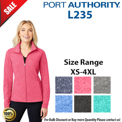 Port Authority Womens Long Sleeve Heather Microfleece Full-Zip Jacket L235