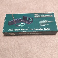 VINTAGE EXECUTIVE GOLF TRAVEL WOOD SHAFT PUTTER W LEATHER CASE CORPUS EXCLUSIVE