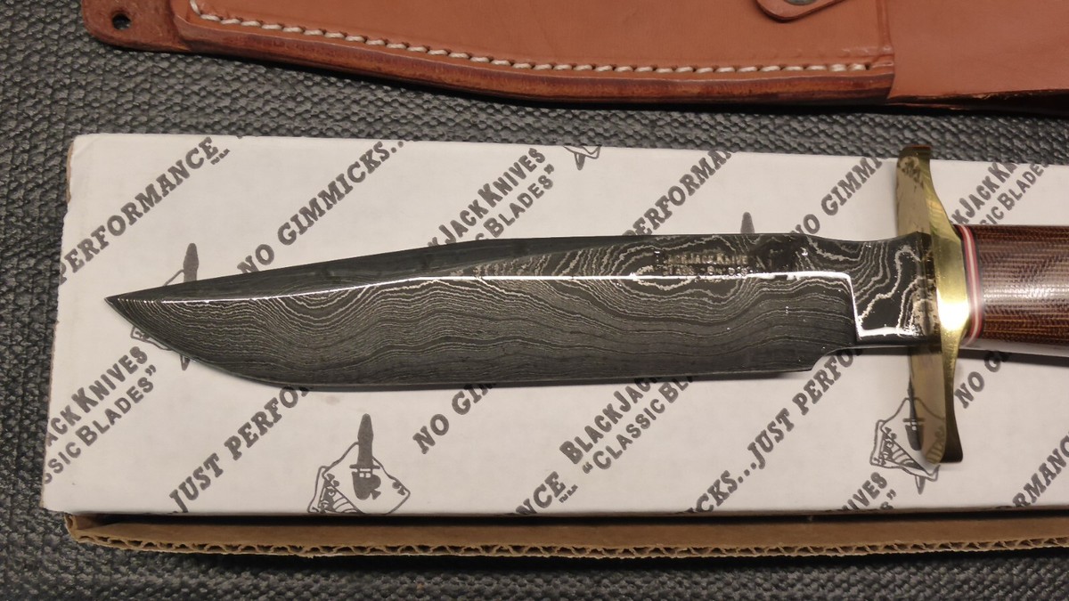 BLACKJACK Knives USA made SUPER RARE DAMASCUS Model 1-7 Natural