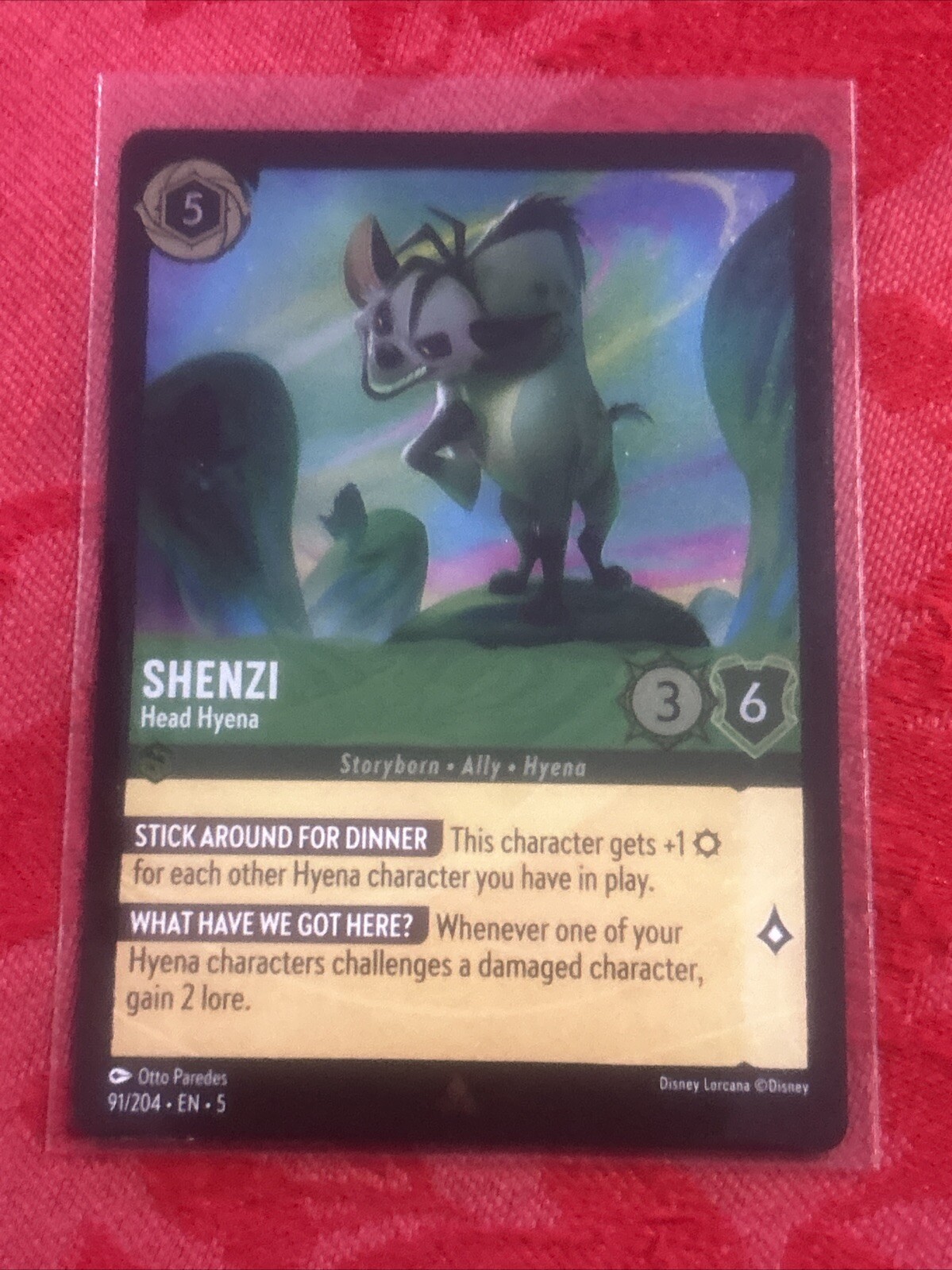 FOIL Lorcana Shimmering Skies - Shenzi - Head Hyena - 91/204 - Rare M/NM FOIL