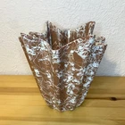 Shawnee USA Tiara Crown Jardiniere Vase Paint Splatter Brown White 3505