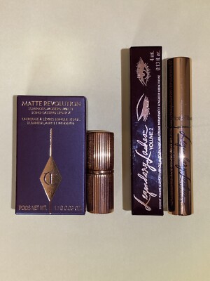 Charlotte Tilbury Matte Long-Lasting Lipstick Pillow Talk2 & Mascara Black Vinyl