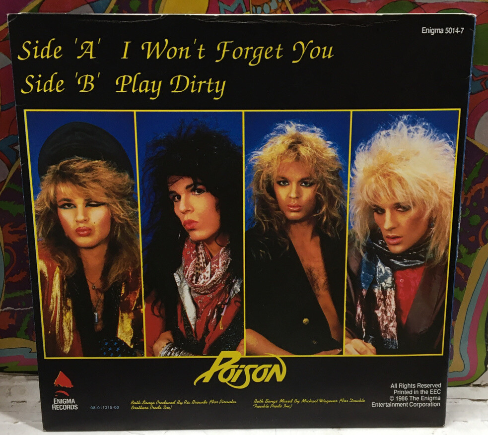Poison I Won't Forget You Import 7” Single 5014-7 | eBay