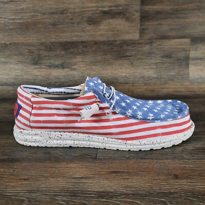 Mens Hey Dude Wally Stretch Salute Shoes 12 EXCLUSIVE LIMITED NEW! Patriotic 40046-9CW_800x.png?v=1683574703 main image 3