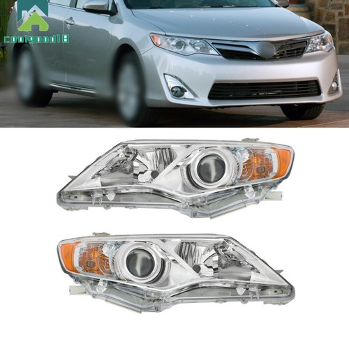 Pair Of Halogen Headlights For Toyota Camry 2012-2014 – Clear Lens, Left & Right Direct Fit Replacement