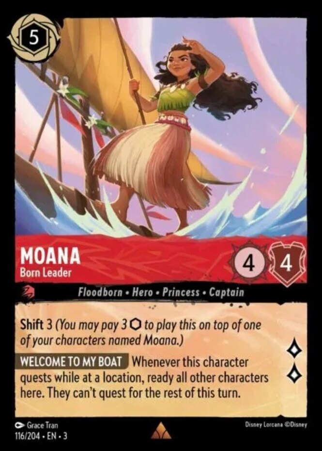x1 Moana - Born Leader - 116/204 - Rare Lorcana Into the Inklands M/NM
