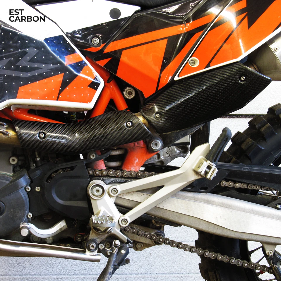 Protector de cubierta protector térmico de escape, KTM 690 SMC/Enduro/Duke 08-18 fibra de carbono Foto 4 de 4