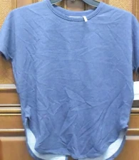 Natori Women's Chi French Terry Split Heather Top Night Blue XS NEW