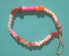 Pink Themed Phone charm Beaded, clay Beads, Aesthetic/preppy/trendy/cute