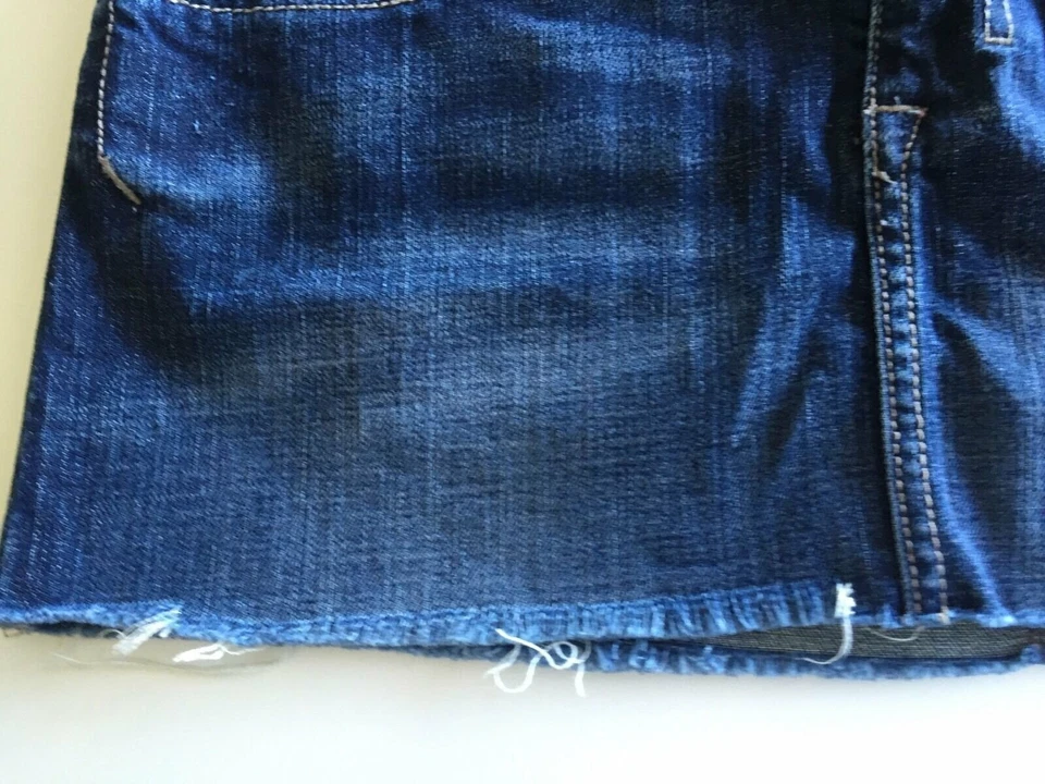 Arden B. Mini Cut off Distressed Skirt Denim Jean Size 8 - Image 2 of 4