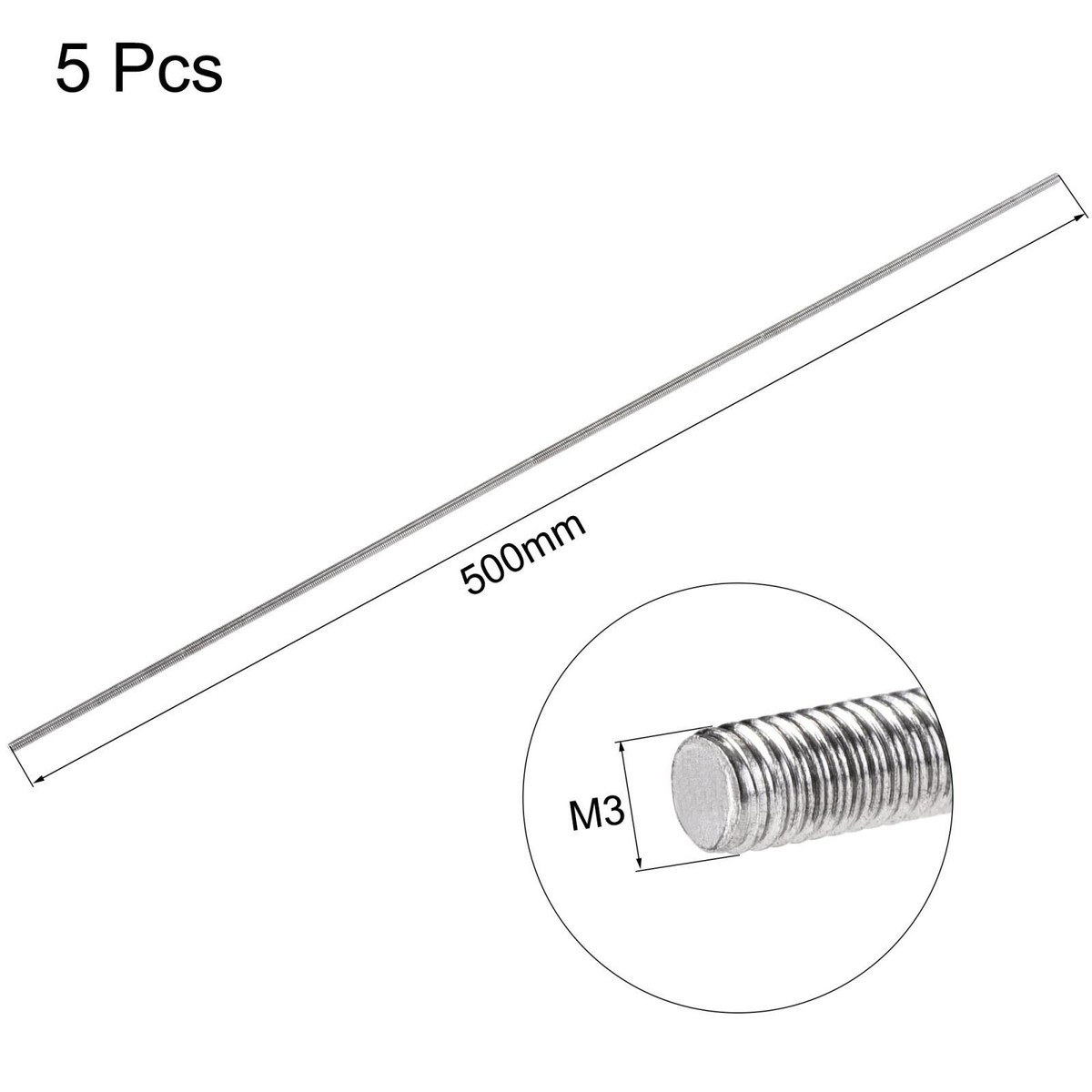 3/8 All Thread Rod 304 Stainless Steel Fully Threaded Rods – 3/8-16 UNC ...