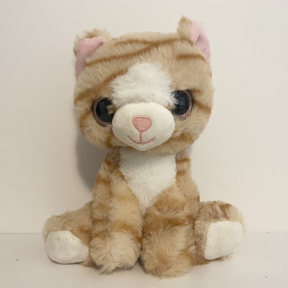 Walmart Orange Tabby Cat Plush Stuffed Animal with Big Eyes 8 Inch Lovey Toy  