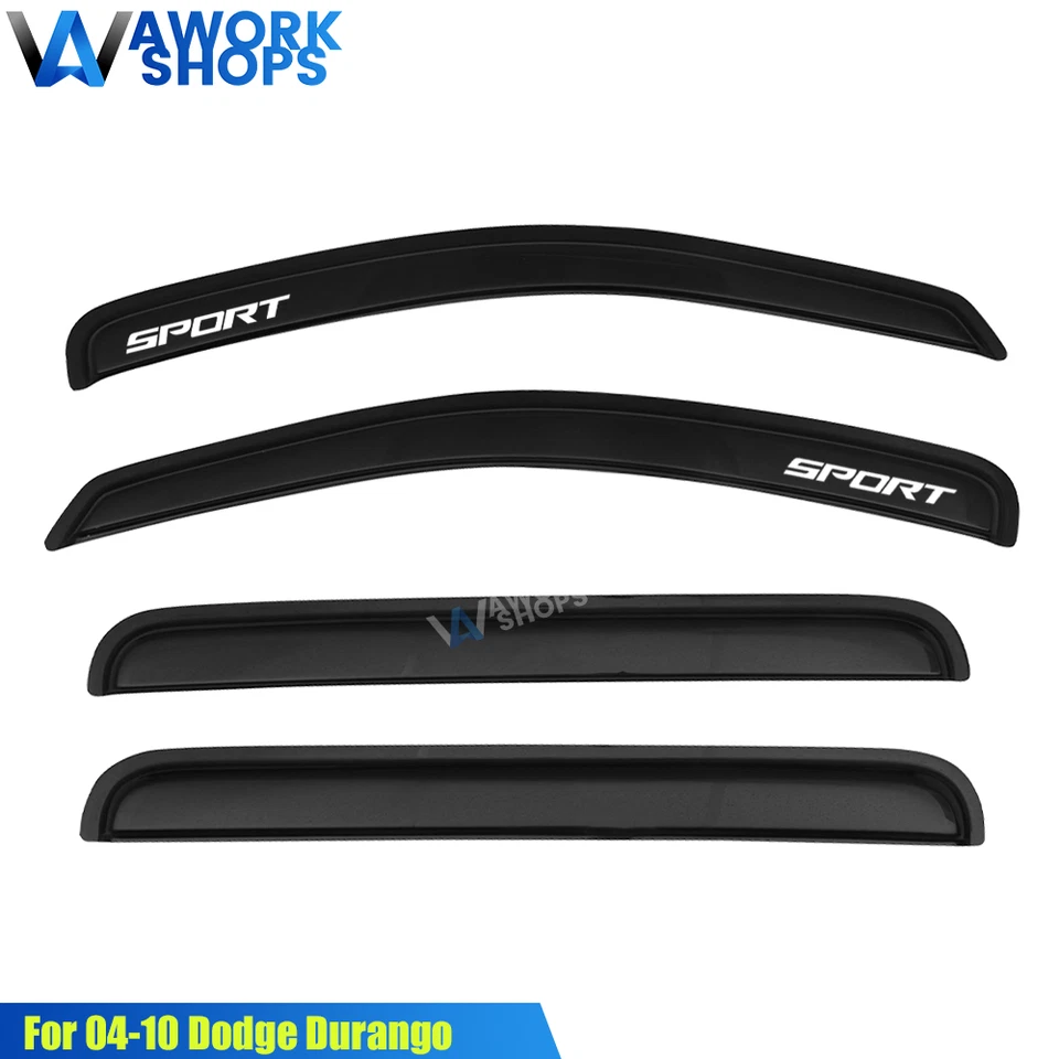 Fits 04-10 Dodge Durango Window Visors Guard Rain Vent Shade w/ White Sport Foto 3 de 4
