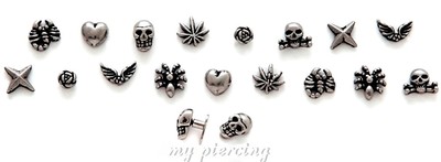 14G 3-D Trendy Design Surgical Steel Internally Threaded Dermal Anchor Top Part