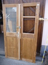 3609. Alte Biedermeier Tür Haustür Zimmertür Doppeltür 2-flügelig 213 x 129 cm 