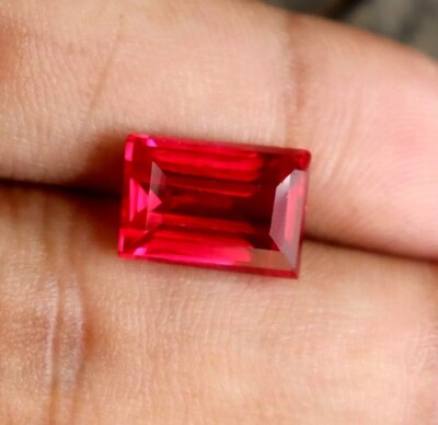 Natural Red Ruby 10 Ct Baguette Cut Certified Gemstone Halloween Christmas Gift