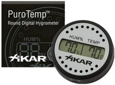 Xikar PuroTemp Round Digital Hygrometer, Accurate, 10-Second Refresh Rate