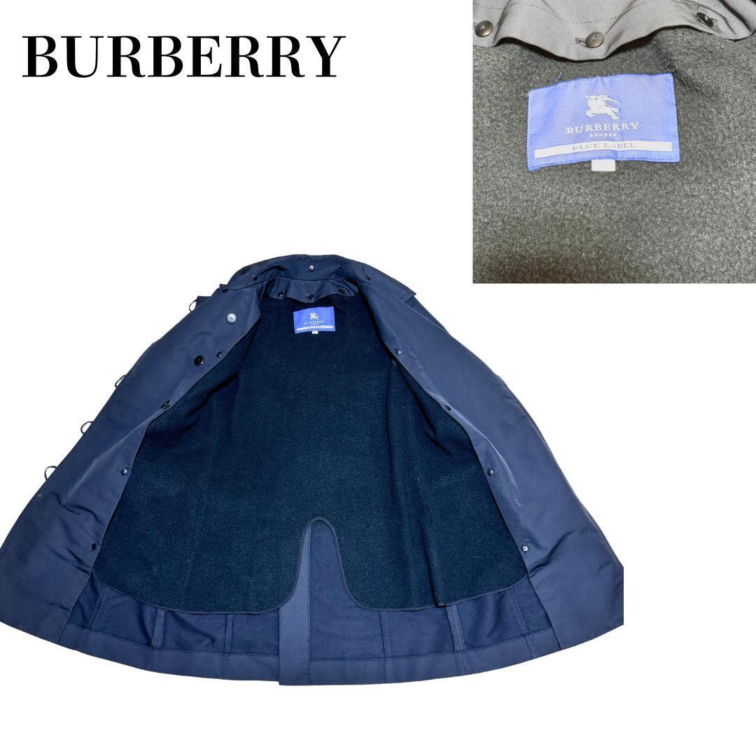 BURBERRY BLUE LABEL Trench Coat With Brushed Liner Navy Size