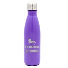 17 oz. Double Vacuum Stainless Steel Water Bottle I'd Rather Be Riding Horse
