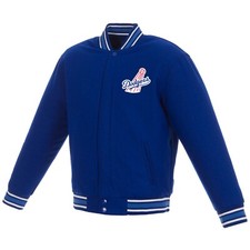 MLB Los Angeles Dodgers  Reversible Wool Jacket  Front Vintage Logos JHD Royal