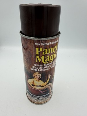 Vtg Panel Magic Spray Can Wood Paneling Cleaner Full 1970's HERBAL