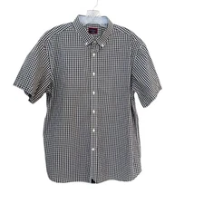 Untuckit Black and White Checked Button Down Shirt size XL
