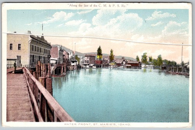 #ad #ad Vtg Postcard Water Front Dock Cmamp;ps St Maries Idaho 1930s $7.99