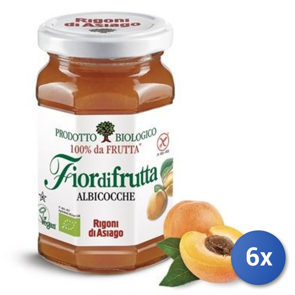 6X Multipack Rigoni Organic Jam 250G No Sugar Apricot