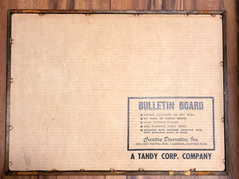 Vintage 24x18 Burlap Bulletin Board "Write It Down " Tandy Corporation USA - Image 3 of 3