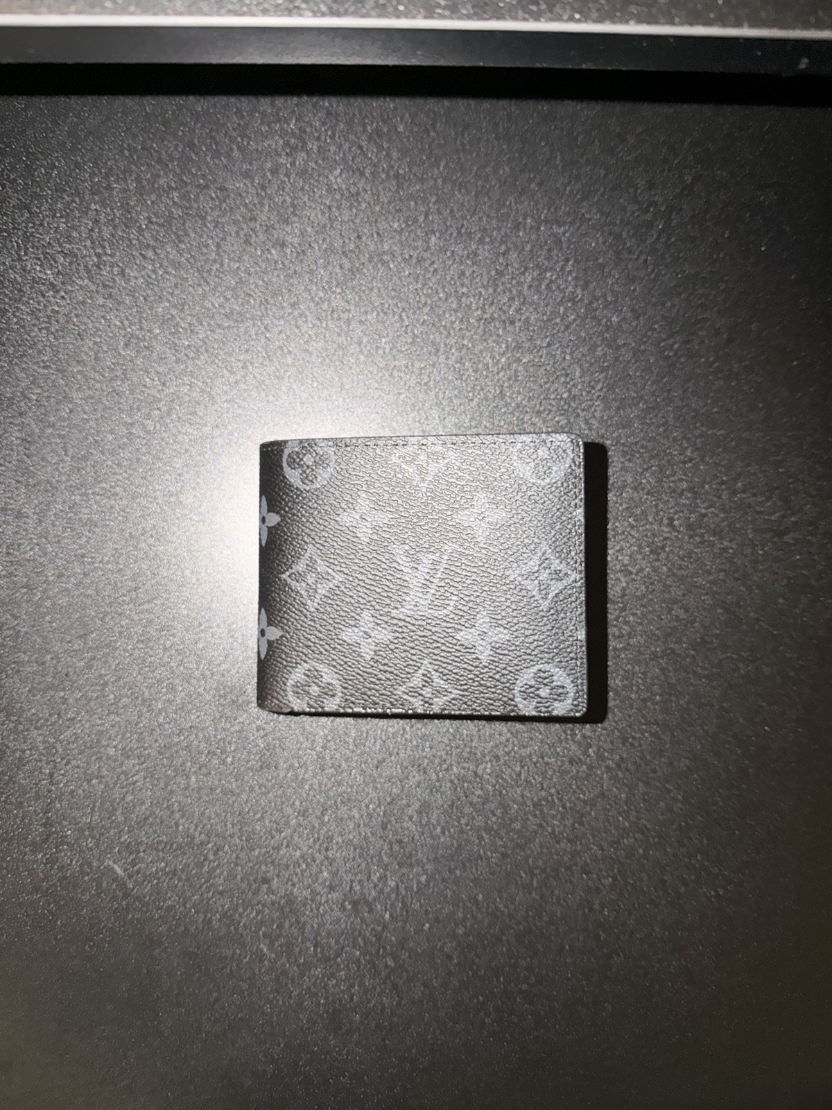 LV Men Slender Wallet Monogram Eclipse Black Leat… - image 2