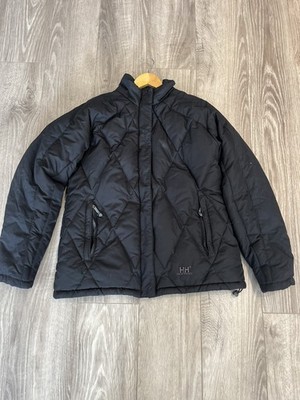 Helly Hansen Duck Down Puffer Jacket Bomber Black Mens Size Large