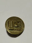 WW2 US Military Army Enlisted Collar Brass Insignia Pin Disc U.S.