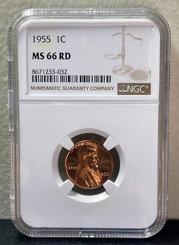 1955 Lincoln Wheat Cent NGC MS66 RD-Superior Strike!