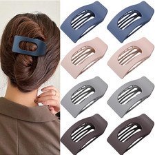 8 Pack Dark Neutral Flat Hair Clips for Women Large Matte No-Slip Rectangle Cl