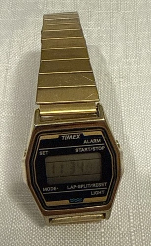Timex Digital Quartz Vintage Gold Tone Chronograph Ladies Watch NEEDS WORK