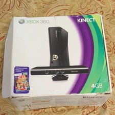 Microsoft Xbox 360 S 4GB Black Console w/ Kin...