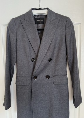 Massimo Dutti Wool Blazer Size 4 Women Double Breast