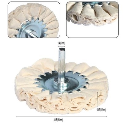 1pc 80mm 3inch Cotton Airway Buffing Wheel Cloth Open Bias Polishing Buffs Wheel