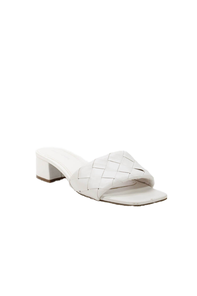 Marc Fisher Womens Quilted Low Block Heels Square Toe Shoes White Size 9MFree Shipping in US $100+ Orders | $6.95 Orders Below