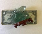 Vintage carved fluorite Mandarin duck on stand — photo 9