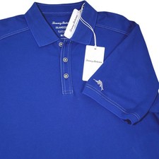 Tommy Bahama Island Zone Polo Mens Medium Sport Emfielder 2.0 Blue Supima Cotton