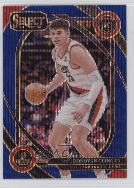 2024-25 Panini Select Courtside Blue Wave Prizm 39/75 Donovan Clingan #270 1r8v